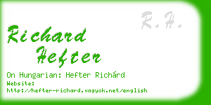 richard hefter business card